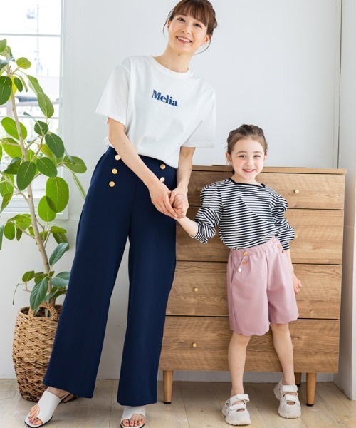 lulpini（ルルピー二）の「kids ゴールドボタンスカラップパンツ（その他パンツ・キッズ・オフホワイト/ピンク・S/M/L）」の4枚目の写真