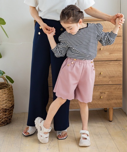 lulpini（ルルピー二）の「kids ゴールドボタンスカラップパンツ（その他パンツ・キッズ・オフホワイト/ピンク・S/M/L）」の17枚目の写真