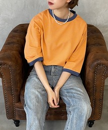 kutir | マルチボーダーリンガーTシャツ(Tシャツ/カットソー)