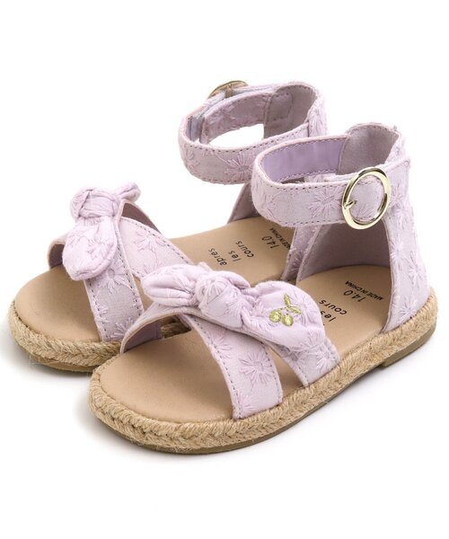 apres les cours(アプレレクール)の「クロスリボンサンダル(サンダル・キッズ・チェック/ラベンダー/インディゴブルー・16/19/15 /17/18/14)」の3枚目の写真