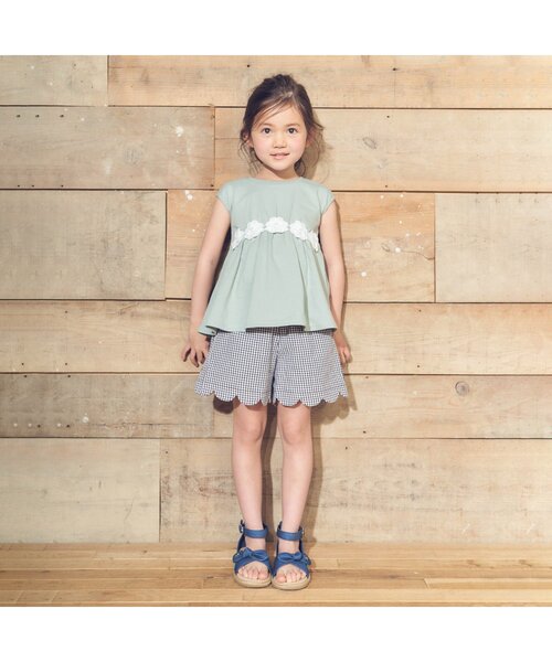 apres les cours(アプレレクール)の「クロスリボンサンダル(サンダル・キッズ・チェック/ラベンダー/インディゴブルー・16/19/15 /17/18/14)」の9枚目の写真