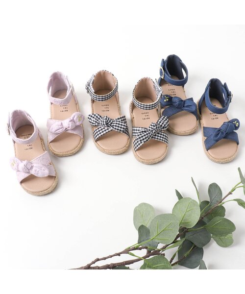 apres les cours(アプレレクール)の「クロスリボンサンダル(サンダル・キッズ・チェック/ラベンダー/インディゴブルー・16/19/15 /17/18/14)」の11枚目の写真
