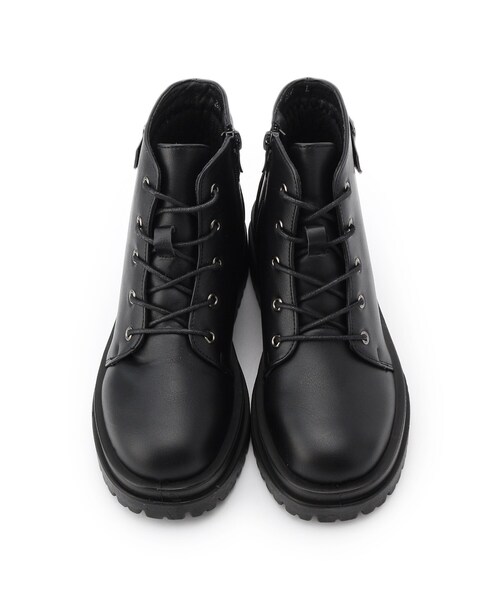 cs T&P(シーエスティーアンドピー)の「【内側ジップ付】バックベルテッドレースアップショートブーツ(ブーツ・レディース・ブラック/ダークブラウン・M/L)」の7枚目の写真