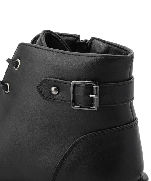 cs T&P(シーエスティーアンドピー)の「【内側ジップ付】バックベルテッドレースアップショートブーツ(ブーツ・レディース・ブラック/ダークブラウン・M/L)」の8枚目の写真