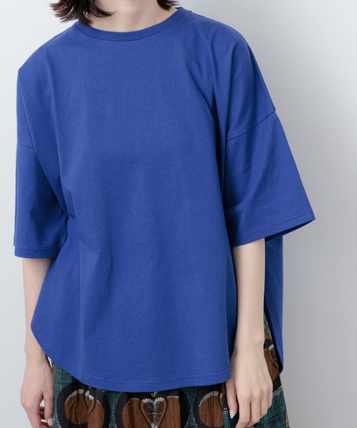 yuw（ユウ）の「ラウンドルーズＴee　294530（Tシャツ/カットソー・レディース・グレー/オフホワイト/ピンク/ブルー/ブラック/バーガンディー/ピンク系その他・FREE）」の5枚目の写真