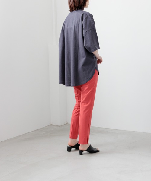 yuw（ユウ）の「ラウンドルーズＴee　294530（Tシャツ/カットソー・レディース・グレー/オフホワイト/ピンク/ブルー/ブラック/バーガンディー/ピンク系その他・FREE）」の16枚目の写真