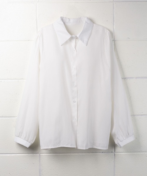 me+em select（ミームセレクト）の「【 セットアイテム 】サテンビッグシャツ＆クロスストラップショートキャミソール　SET（シャツ/ブラウス・レディース・ホワイト/スモークピンク/ベージュ/ブルー・FREE）」の16枚目の写真