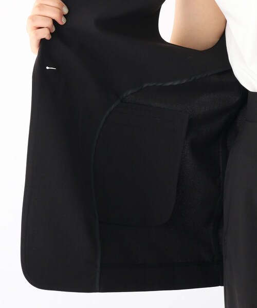 OPAQUE.CLIP（オペークドットクリップ）の「◆ウーリッシュトロピカル テーラードジレ【WEB限定カラー】（ベスト・レディース・ブラック/ライトベージュ/ブルー系7・00）」の19枚目の写真