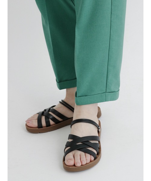 Samansa Mos2 blue（サマンサモスモスブルー）の「クロップドテーパードパンツ（その他パンツ・レディース・グリーン/ベージュ/ライトベージュ・ﾌﾘ-）」の10枚目の写真