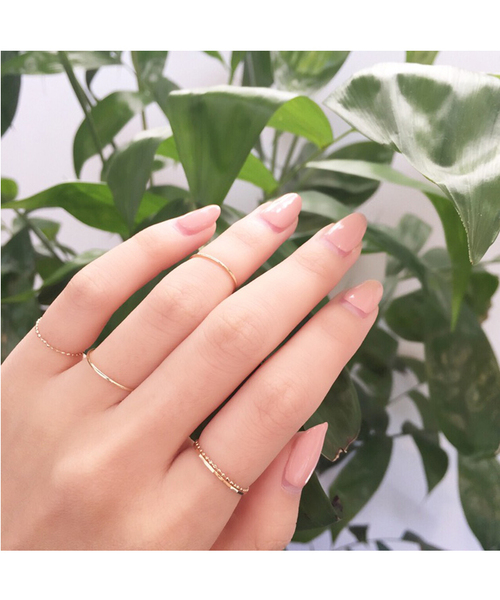 Phoebe（フィービィー）の「<ラストワン＞【K10】ボールチェーンリング　ピンキーリング（リング・レディース・ゴールド・#11/#3）」の4枚目の写真