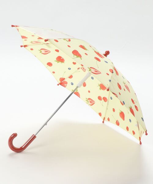 Ribbon hakka kid's（リボンハッカキッズ）の「ベリーチェリープリント傘（長傘・キッズ・イエロー・L/S/M）」の5枚目の写真