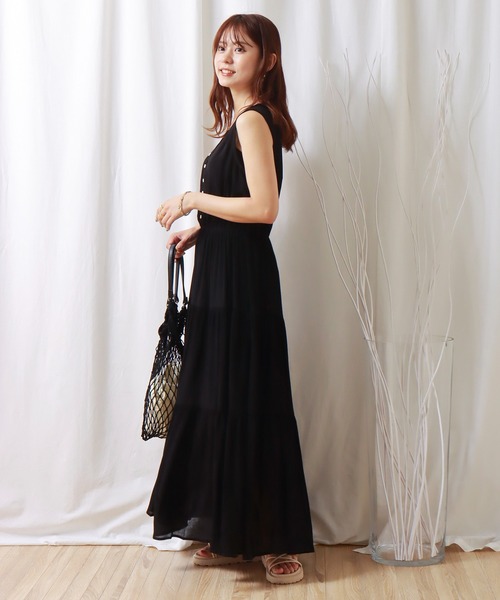 libelle more（リベル モア）の「シアー楊柳ノースリティアードワンピース（ワンピース・レディース・グレイッシュベージュ/ブラック/ライトカーキ・L/M）」の21枚目の写真