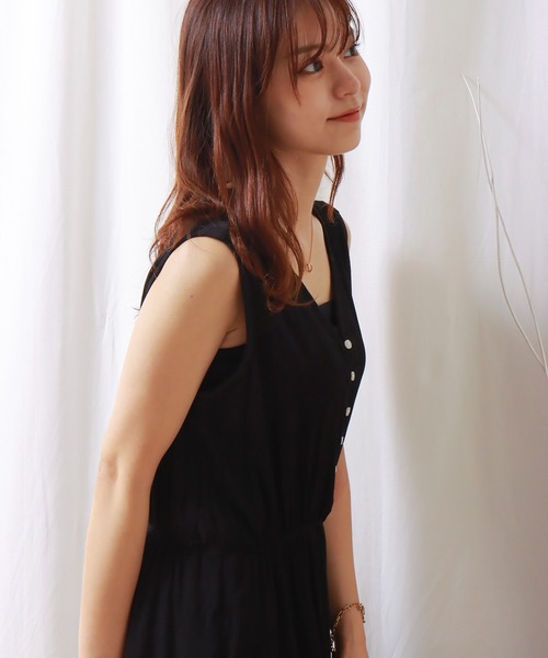 libelle more（リベル モア）の「シアー楊柳ノースリティアードワンピース（ワンピース・レディース・グレイッシュベージュ/ブラック/ライトカーキ・L/M）」の5枚目の写真