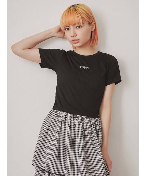 merry jenny（メリージェニー）の「puppyラインストーンtee（Tシャツ/カットソー・レディース・ブラック/ベージュ/オフホワイト・FREE）」の13枚目の写真
