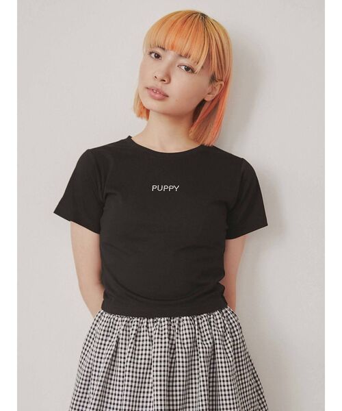 merry jenny（メリージェニー）の「puppyラインストーンtee（Tシャツ/カットソー・レディース・ブラック/ベージュ/オフホワイト・FREE）」の14枚目の写真