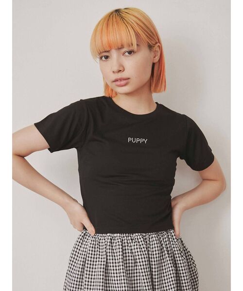 merry jenny（メリージェニー）の「puppyラインストーンtee（Tシャツ/カットソー・レディース・ブラック/ベージュ/オフホワイト・FREE）」の15枚目の写真