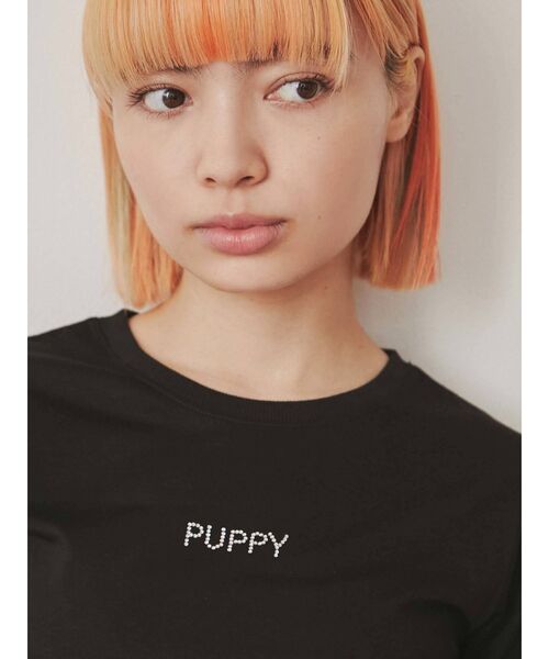 merry jenny（メリージェニー）の「puppyラインストーンtee（Tシャツ/カットソー・レディース・ブラック/ベージュ/オフホワイト・FREE）」の16枚目の写真