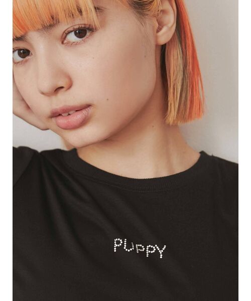 merry jenny（メリージェニー）の「puppyラインストーンtee（Tシャツ/カットソー・レディース・ブラック/ベージュ/オフホワイト・FREE）」の17枚目の写真