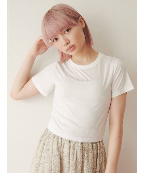 merry jenny（メリージェニー）の「puppyラインストーンtee（Tシャツ/カットソー・レディース・ブラック/ベージュ/オフホワイト・FREE）」の21枚目の写真