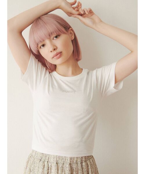 merry jenny（メリージェニー）の「puppyラインストーンtee（Tシャツ/カットソー・レディース・ブラック/ベージュ/オフホワイト・FREE）」の22枚目の写真