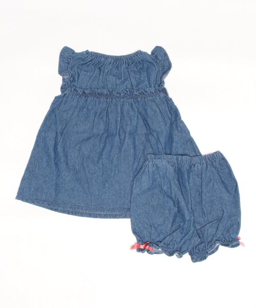 SLAP SLIP BABY（スラップスリップベビー）の「SLAPSLIPBABY/チェリー刺繍リボンデニムレースコットンブルマ付きワンピースベビー(70~80cm)（ワンピース・キッズ・ピンク/ブルー・ONESIZE）」の16枚目の写真