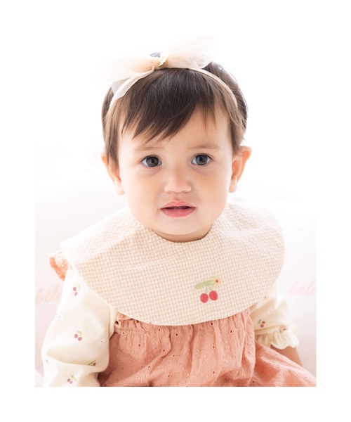 SLAP SLIP BABY（スラップスリップベビー）の「SLAPSLIPBABY/チェリー刺繍リボンデニムレースコットンブルマ付きワンピースベビー(70~80cm)（ワンピース・キッズ・ピンク/ブルー・ONESIZE）」の3枚目の写真