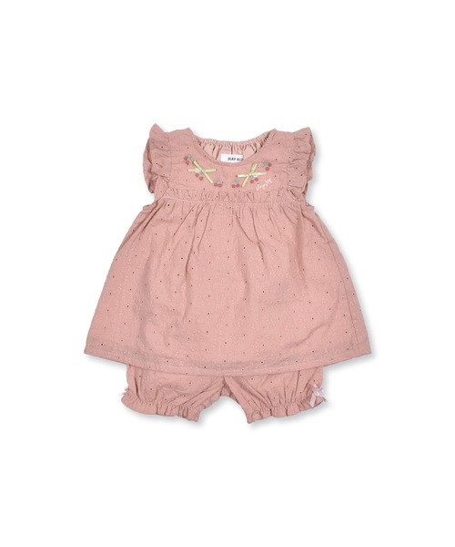 SLAP SLIP BABY（スラップスリップベビー）の「SLAPSLIPBABY/チェリー刺繍リボンデニムレースコットンブルマ付きワンピースベビー(70~80cm)（ワンピース・キッズ・ピンク/ブルー・ONESIZE）」の22枚目の写真