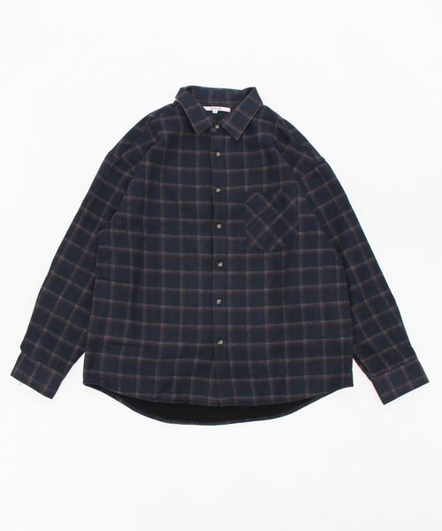 hardcover（ハードカバー）の「【z】hardcover/中綿ロングチェックシャツ（シャツ/ブラウス・レディース・ブラック/ネイビー・FREE）」の8枚目の写真