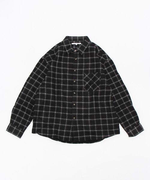 hardcover（ハードカバー）の「【z】hardcover/中綿ロングチェックシャツ（シャツ/ブラウス・レディース・ブラック/ネイビー・FREE）」の7枚目の写真