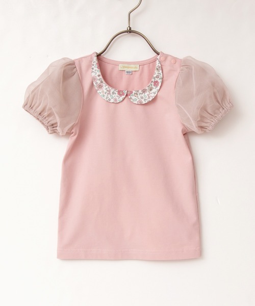 panpantutu(パンパンチュチュ)の「おすましカラーパフスリーブトップ(140・150cm)(Tシャツ/カットソー・キッズ・スモークピンク/ラベンダー/ミント・140cm/150cm)」の3枚目の写真