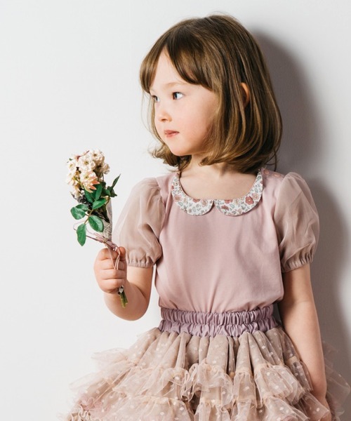 panpantutu(パンパンチュチュ)の「おすましカラーパフスリーブトップ(140・150cm)(Tシャツ/カットソー・キッズ・スモークピンク/ラベンダー/ミント・140cm/150cm)」の9枚目の写真