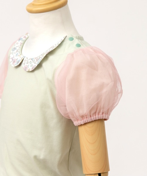 panpantutu(パンパンチュチュ)の「おすましカラーパフスリーブトップ(140・150cm)(Tシャツ/カットソー・キッズ・スモークピンク/ラベンダー/ミント・140cm/150cm)」の7枚目の写真