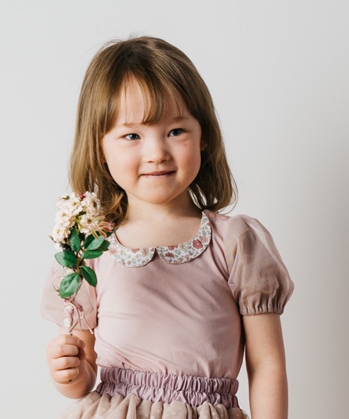 panpantutu(パンパンチュチュ)の「おすましカラーパフスリーブトップ(140・150cm)(Tシャツ/カットソー・キッズ・スモークピンク/ラベンダー/ミント・140cm/150cm)」の6枚目の写真