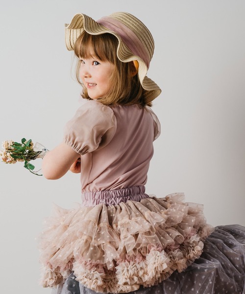 panpantutu(パンパンチュチュ)の「おすましカラーパフスリーブトップ(140・150cm)(Tシャツ/カットソー・キッズ・スモークピンク/ラベンダー/ミント・140cm/150cm)」の4枚目の写真