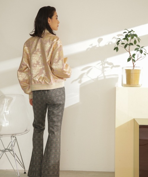 OKIRAKU(オキラク)の「(OKIRAKU×ROSE BUD)ライン リブ シャイニーブルゾン(ブルゾン・レディース・ブラック/ピンク・ONE SIZE)」の8枚目の写真