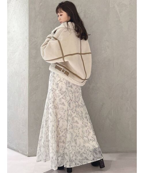 MERCURYDUO（マーキュリーデュオ）の「ボタニカルフラワーマーメイドフレアスカート（スカート・レディース・アイボリー/ブラウン/ベージュ・SMALL/MEDIUM）」の18枚目の写真