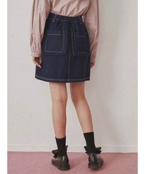 merry jenny（メリージェニー）の「デニムフリルポケットミニスカート（スカート・レディース・ブラック/インディゴブルー・FREE）」の20枚目の写真