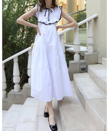epine | front lace piping ribbon tiered onepiece(ワンピース)