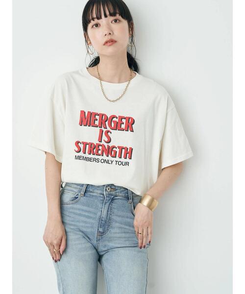 earth music&ecology(アースミュージックアンドエコロジー)の「メンバーツアーロゴTEE(Tシャツ/カットソー・レディース・チャコールグレー/オフホワイト・FREE)」の13枚目の写真