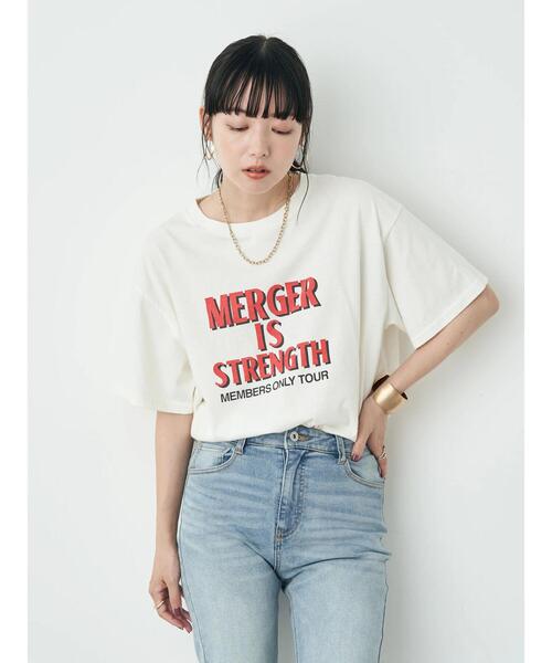 earth music&ecology(アースミュージックアンドエコロジー)の「メンバーツアーロゴTEE(Tシャツ/カットソー・レディース・チャコールグレー/オフホワイト・FREE)」の15枚目の写真