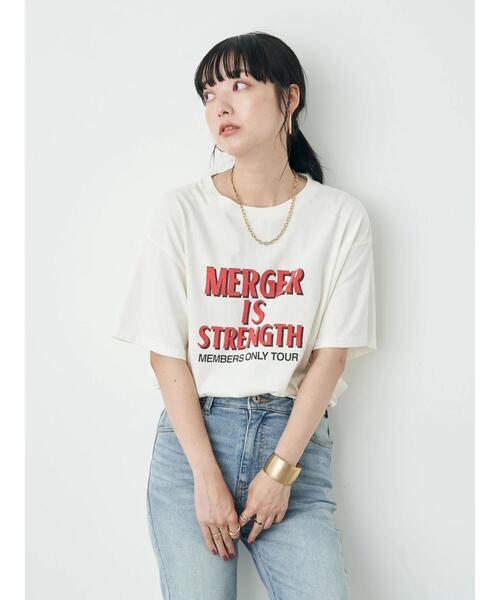 earth music&ecology(アースミュージックアンドエコロジー)の「メンバーツアーロゴTEE(Tシャツ/カットソー・レディース・チャコールグレー/オフホワイト・FREE)」の16枚目の写真