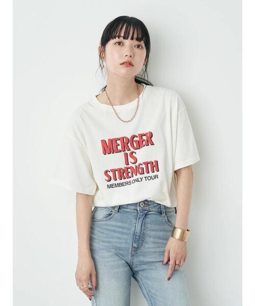 earth music&ecology(アースミュージックアンドエコロジー)の「メンバーツアーロゴTEE(Tシャツ/カットソー・レディース・チャコールグレー/オフホワイト・FREE)」の17枚目の写真