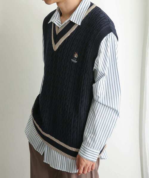 SENSE OF PLACE by URBAN RESEARCH（センスオブプレイスバイアーバンリサーチ）の「『別注』『ユニセックス』TeddyBear×SOP　テディベアチルデンニットベスト（ベスト・メンズ・ネイビー/アイボリー・LARGE/MEDIUM）」の10枚目の写真