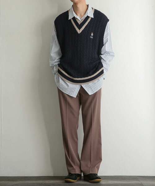 SENSE OF PLACE by URBAN RESEARCH（センスオブプレイスバイアーバンリサーチ）の「『別注』『ユニセックス』TeddyBear×SOP　テディベアチルデンニットベスト（ベスト・メンズ・ネイビー/アイボリー・LARGE/MEDIUM）」の13枚目の写真