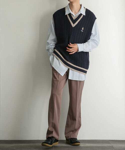 SENSE OF PLACE by URBAN RESEARCH（センスオブプレイスバイアーバンリサーチ）の「『別注』『ユニセックス』TeddyBear×SOP　テディベアチルデンニットベスト（ベスト・メンズ・ネイビー/アイボリー・LARGE/MEDIUM）」の14枚目の写真