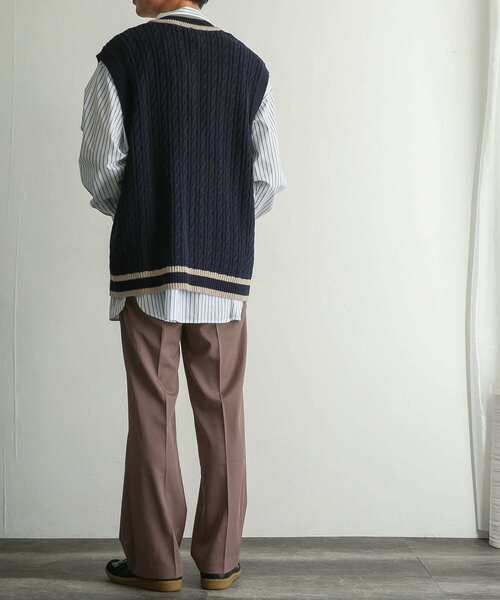 SENSE OF PLACE by URBAN RESEARCH（センスオブプレイスバイアーバンリサーチ）の「『別注』『ユニセックス』TeddyBear×SOP　テディベアチルデンニットベスト（ベスト・メンズ・ネイビー/アイボリー・LARGE/MEDIUM）」の15枚目の写真