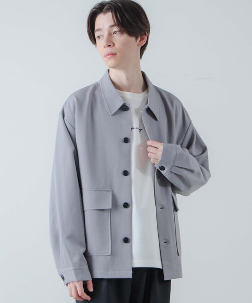 WEGO（ウィゴー）の「WEGO/ルーズフラップジャケット（カバーオール・メンズ・ブラック/グレー・MEDIUM/LARGE）」の2枚目の写真