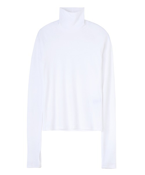JOHN LAWRENCE SULLIVAN(ジョンローレンスサリバン)の「COTTON JERSEY TURTLE NECK TOP(Tシャツ/カットソー・レディース・ホワイト/ブラック・ONE SIZE)」の2枚目の写真