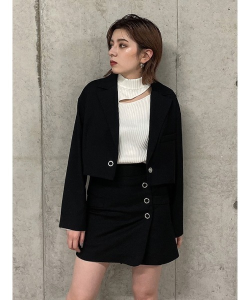 ENVYM(アンビー)の「ラップボタンSK(スカート・レディース・ブラック/ベージュ/チェック・FREE)」の11枚目の写真