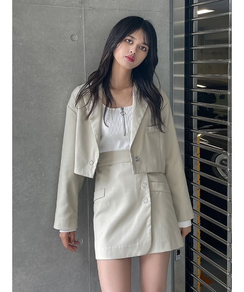 ENVYM(アンビー)の「ラップボタンSK(スカート・レディース・ブラック/ベージュ/チェック・FREE)」の8枚目の写真